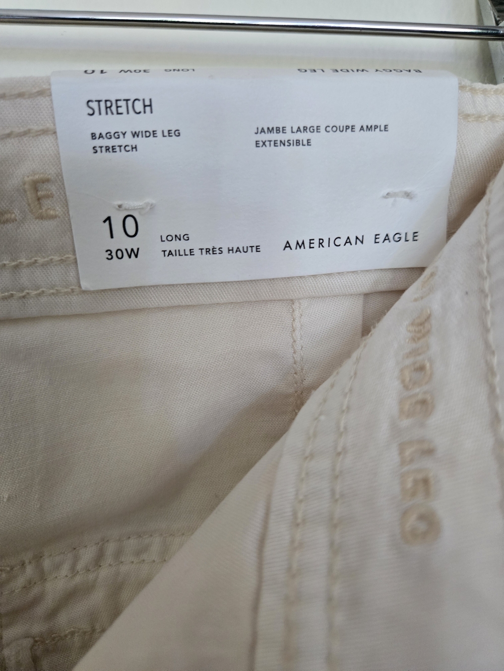 American Eagle Outfitters Women's Cream Straight-Leg Cargo Pants - Picture 7 of 11